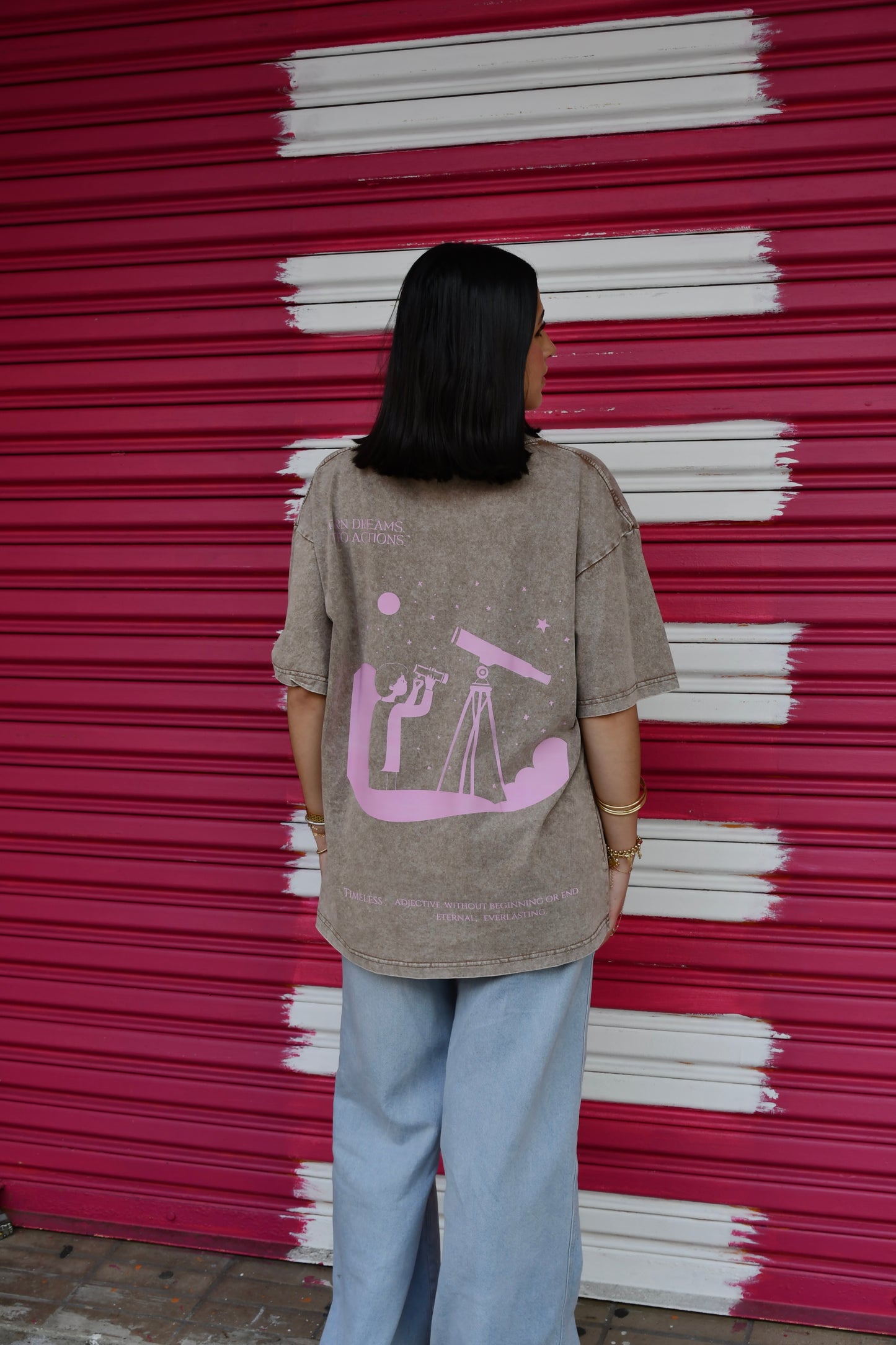 3 Languages Oversize Short Sleeves Tee